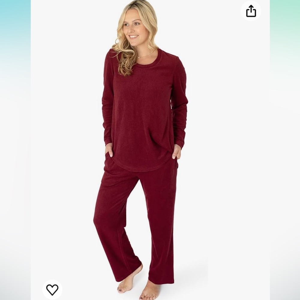 Kindred Bravely Fleece Nursing and Maternity PJ set